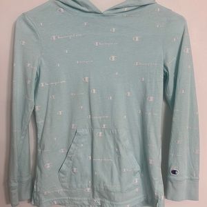 Light Blue Champion Hoodie Girls (M)